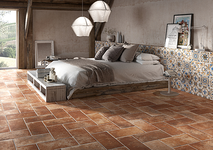 Tuscany Porcelain Tiles produced by Ceramica Rondine, Style patchwork, Terracotta effect