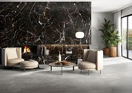 Background tile, Effect concrete, Color grey, Glazed porcelain stoneware, 120x280 cm, Finish matte