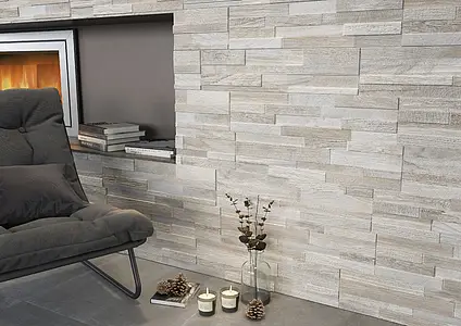 Background tile, Effect wood, Color grey, Glazed porcelain stoneware, 15x61 cm, Finish matte