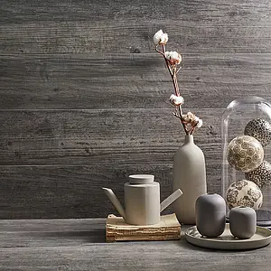 Background tile, Effect wood, Color grey, Glazed porcelain stoneware, 30x120 cm, Finish matte