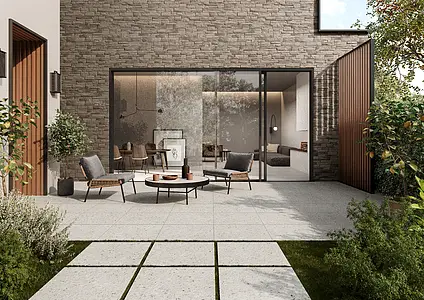 Hintergrundfliesen, Optik terrazzo, Farbe graue, Glasiertes Feinsteinzeug, 60x60 cm, Oberfläche rutschfeste