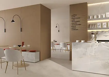 Background tile, Effect concrete, Color brown, Glazed porcelain stoneware, 120x278 cm, Finish Honed