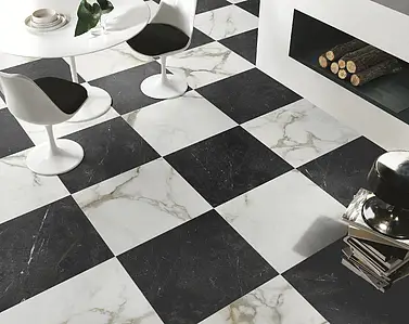 Background tile, Effect other marbles, Color black, Glazed porcelain stoneware, 60x60 cm, Finish matte