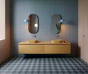 Background tile, Color navy blue, Glazed porcelain stoneware, 20x20 cm, Finish matte