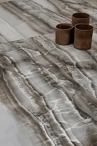 Basistegels, Effect parelmoer-look, Kleur grijze, Geglazuurde porseleinen steengoed, 60x120 cm, Oppervlak gepolijst
