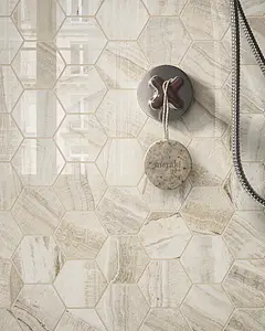 Mosaic tile, Effect onyx, Color beige, Glazed porcelain stoneware, 30x34.5 cm, Finish polished
