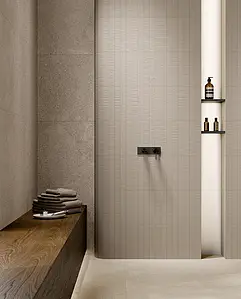 Background tile, Effect limestone, Color beige, Glazed porcelain stoneware, 60x120 cm, Finish antislip