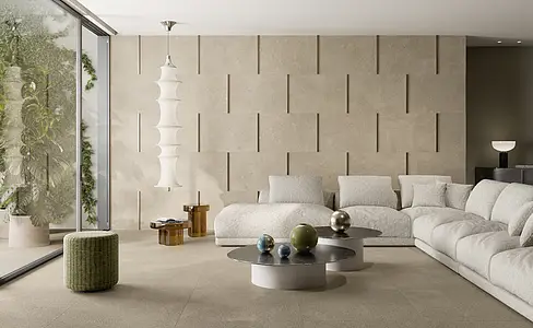 Background tile, Effect limestone, Color beige, Glazed porcelain stoneware, 60.4x90.6 cm, Finish antislip