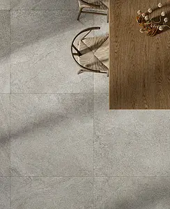 Grundflise, Effekt other stones, Farve grå, Glaseret porcelænsstentøj, 120x120 cm, Overflade skridsikker
