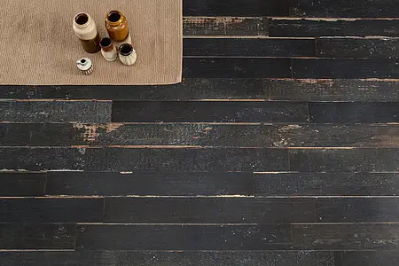 Effect houtlook, Kleur zwarte, Basistegels, Ongeglazuurd porseleinen steengoed, 15x120 cm, Oppervlak mat
