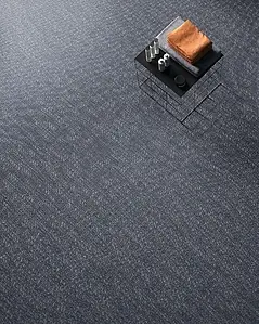 Bakgrundskakel, Textur textil, Färg marinblå, Oglaserad granitkeramik, 60x60 cm, Yta matt
