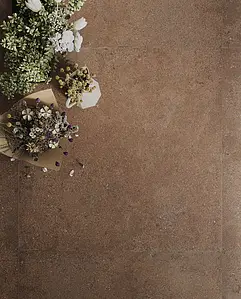 Carrelage, Effet terre cuite, Teinte brune, Grès cérame émaillé, 120x120 cm, Surface antidérapante