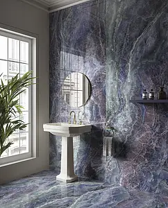 Background tile, Effect onyx, Color violet, Glazed porcelain stoneware, 120x278 cm, Finish polished