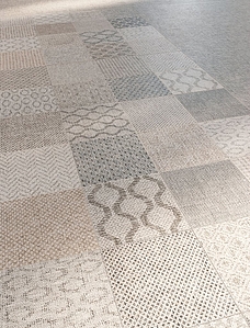 Carrelage grès cérame Fineart fabrication de Ceramica Sant&prime;Agostino, Style patchwork, Effet tissu