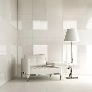 Background tile, Effect unicolor, Color white, Style designer, Ceramics, 30x30 cm, Finish glossy