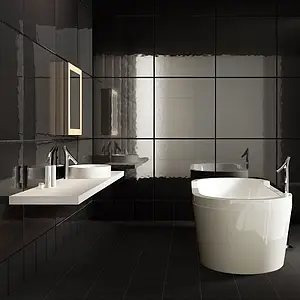 Piastrella di fondo, Effetto unicolore, Colore nero, Stile design, Ceramica, 30x30 cm, Superficie lucida