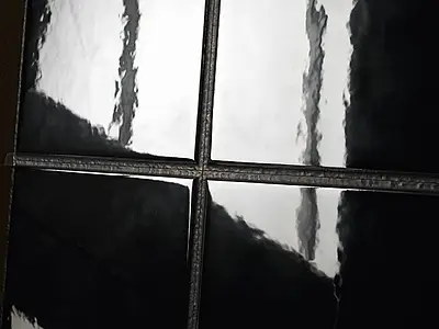Decoración, Efecto monocolor, Color negro, Estilo de autor, Cerámica, 30x30 cm, Acabado brillo