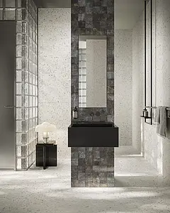 Background tile, Effect terrazzo, Color white, Glazed porcelain stoneware, 120x120 cm, Finish antislip