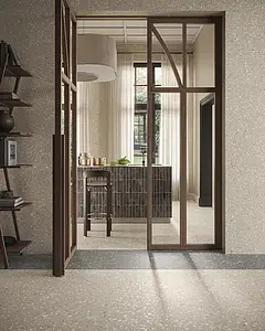 Background tile, Effect terrazzo, Color beige, Glazed porcelain stoneware, 120x120 cm, Finish Honed