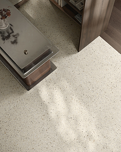 Background tile, Effect terrazzo, Color beige, Glazed porcelain stoneware, 120x120 cm, Finish antislip