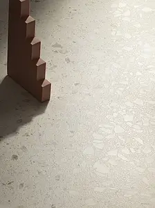 Background tile, Effect terrazzo, Color beige, Glazed porcelain stoneware, 120x120 cm, Finish Honed