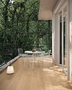 Grundflise, Effekt træ, Farve beige,brun, Glaseret porcelænsstentøj, 20x120 cm, Overflade skridsikker