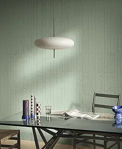 Background tile, Effect wood,resin, Color green, Glazed porcelain stoneware, 5x30 cm, Finish matte