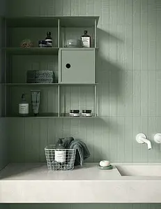 Azulejo base, Efecto madera,resina, Color verde, Gres porcelánico esmaltado, 5x30 cm, Acabado mate