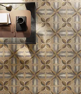 Background tile, Effect wood, Color brown, Glazed porcelain stoneware, 20x20 cm, Finish antislip