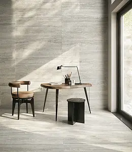 Background tile, Effect travertine, Color grey, Glazed porcelain stoneware, 60x120 cm, Finish antislip