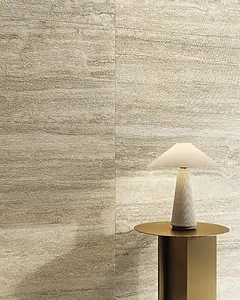 Background tile, Effect travertine, Color beige, Glazed porcelain stoneware, 60x120 cm, Finish 3D
