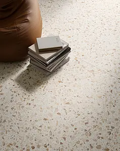 Background tile, Effect terrazzo, Color beige, Glazed porcelain stoneware, 60x120 cm, Finish Honed