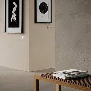 Grundflise, Effekt beton, Farve grå, Glaseret porcelænsstentøj, 120x120 cm, Overflade skridsikker