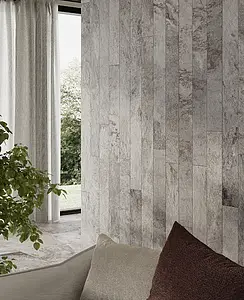 Background tile, Effect slate, Color beige,grey, Glazed porcelain stoneware, 10x120 cm, Finish antislip