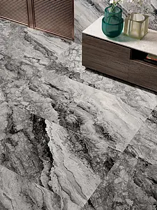Piastrella di fondo, Effetto pietra,altri tipi di marmo, Colore grigio, Gres porcellanato smaltato, 90x180 cm, Superficie levigata