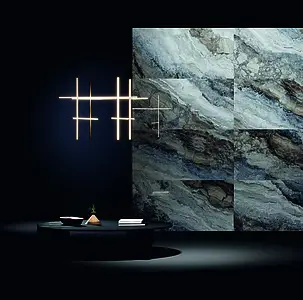 Grundflise, Effekt sten,other marbles, Farve himmelblå, Glaseret porcelænsstentøj, 90x180 cm, Overflade poleret