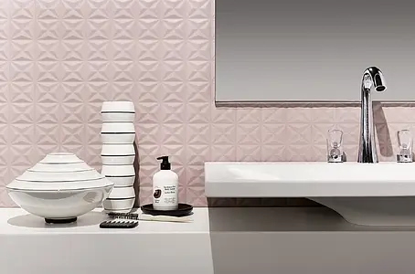 Background tile, Color pink, Ceramics, 25x75 cm, Finish glossy