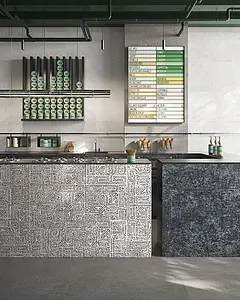 Mosaic effect tiles, Effect concrete, Color grey, Glazed porcelain stoneware, 120x120 cm, Finish antislip