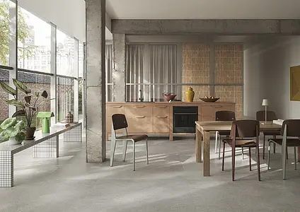 Mosaic effect tiles, Effect concrete, Color grey, Glazed porcelain stoneware, 120x120 cm, Finish antislip
