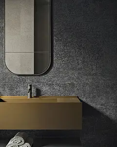 Mosaic effect tiles, Effect concrete, Color black, Glazed porcelain stoneware, 120x120 cm, Finish antislip