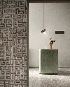 Mosaic effect tiles, Effect concrete, Color beige, Glazed porcelain stoneware, 120x120 cm, Finish antislip