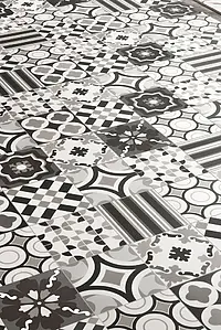 Grundflise, Effekt marokkanske fliser, Farve med flere farver, Stil patchwork, Glaseret porcelænsstentøj, 20x20 cm, Overflade skridsikker