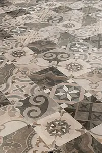 Effekt marokkanske fliser, Farve med flere farver, Stil patchwork, Grundflise, Glaseret porcelænsstentøj, 20x20 cm, Overflade skridsikker
