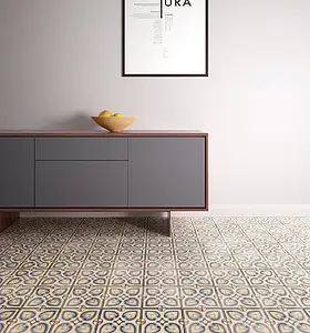 Grundflise, Effekt marokkanske fliser, Farve med flere farver, Glaseret porcelænsstentøj, 20x20 cm, Overflade skridsikker