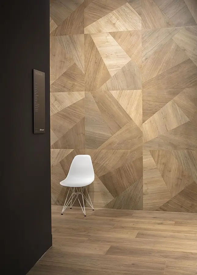 Background tile, Effect wood, Color brown, Glazed porcelain stoneware, 90x90 cm, Finish antislip