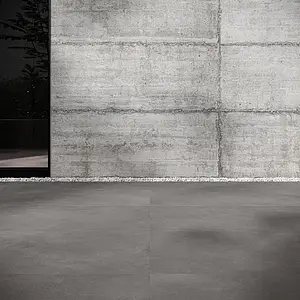 Carrelage, Effet béton, Teinte grise, Grès cérame non-émaillé, 60x120 cm, Surface antidérapante