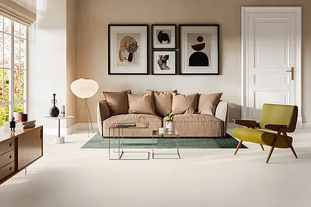 Grundflise, Effekt beton, Farve beige, Glaseret porcelænsstentøj, 90x90 cm, Overflade skridsikker