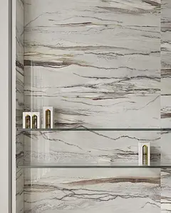 Piastrella di fondo, Effetto altri tipi di marmo, Colore grigio, Gres porcellanato smaltato, 90x180 cm, Superficie levigata