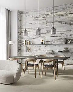 Grundflise, Effekt other marbles, Farve grå, Glaseret porcelænsstentøj, 90x180 cm, Overflade poleret