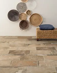 Effect terracotta,brick, Color beige, Background tile, Glazed porcelain stoneware, 7.3x30 cm, Finish antislip